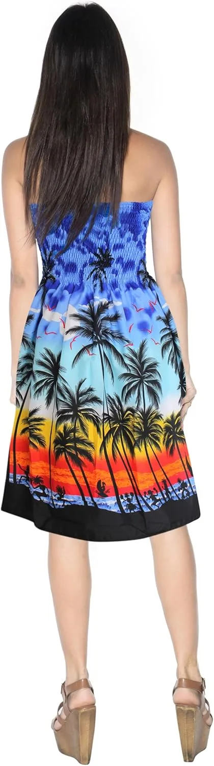 LA LEELA Women's Tube Dress Boho Top Midi