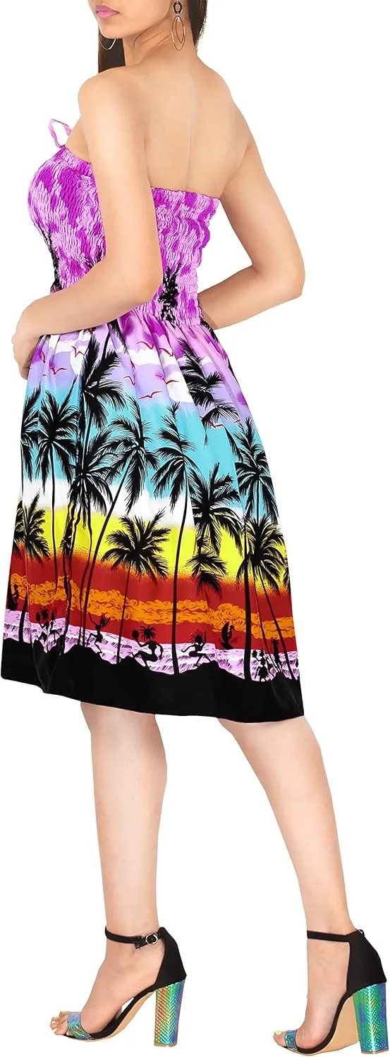 LA LEELA Women's Tube Dress Boho Top Midi