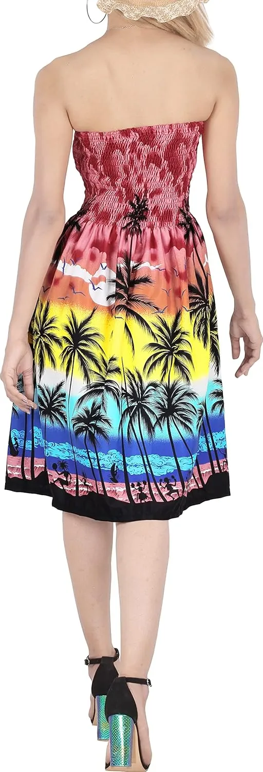 LA LEELA Women's Tube Dress Boho Top Midi