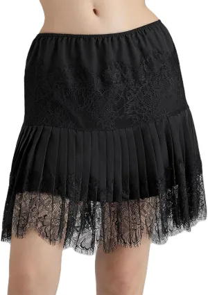 Lace Slip Skirts for Women Y2k Low Rise Tiered Mini Skirt Pleated Ruffle Floral Lace Short Skirts Summer Flowy Underskirt
