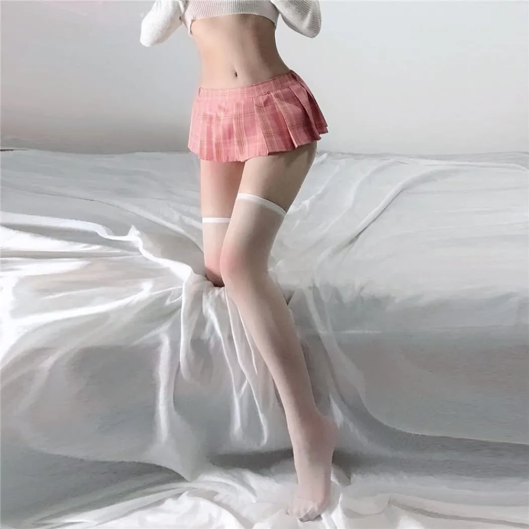 Lady Sexy Skirt Women Pleated A-Line Super Short Skirt Mini Tennis Skirt Plaid High Waist Sleepwear Nightwear