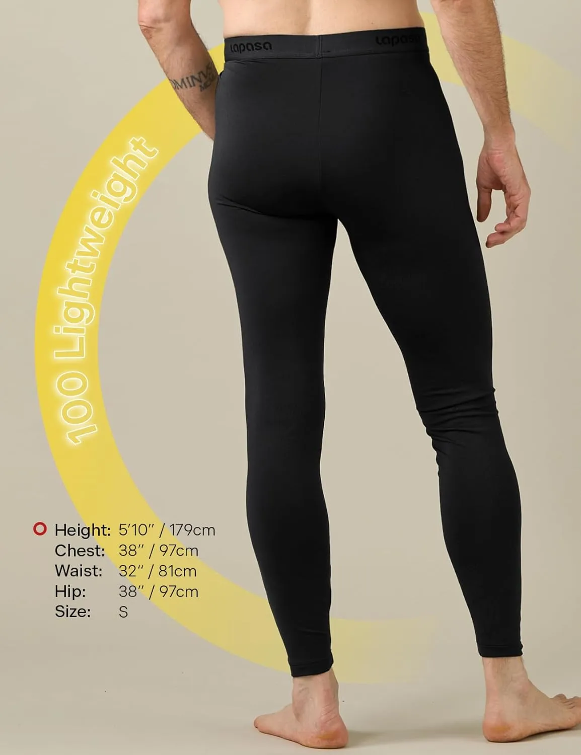 LAPASA Men's Thermal Underwear Bottom Long Johns Pants Base Layer Lightweight Midweight Heavyweight Cold Weather M10/M25/M56