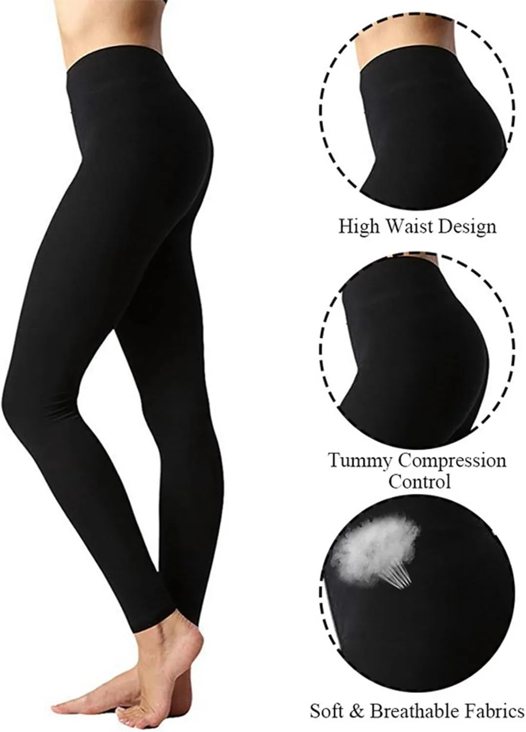 Leggings Workout Fitness Running High Waist Yoga Pants Wide Leg Pants for Women Black Thick Leggings for Women Plus