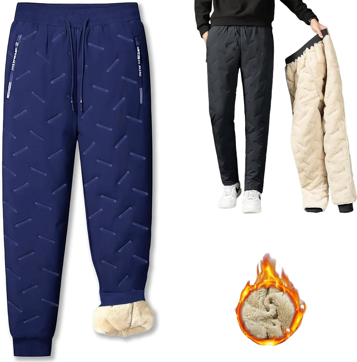Maidenfit Fleeceactive - Unisex Fleece-Lined Waterproof Pants, Maidenfit Fleece Lined Joggers, Warm & Comfort