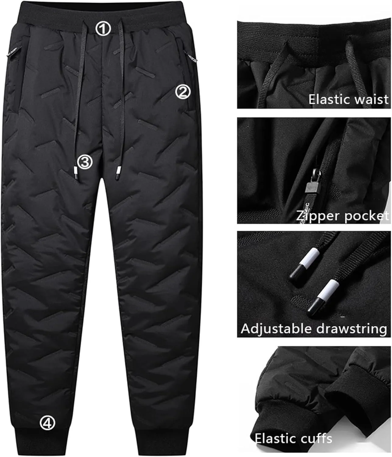 Maidenfit Fleeceactive - Unisex Fleece-Lined Waterproof Pants, Maidenfit Fleece Lined Joggers, Warm & Comfort