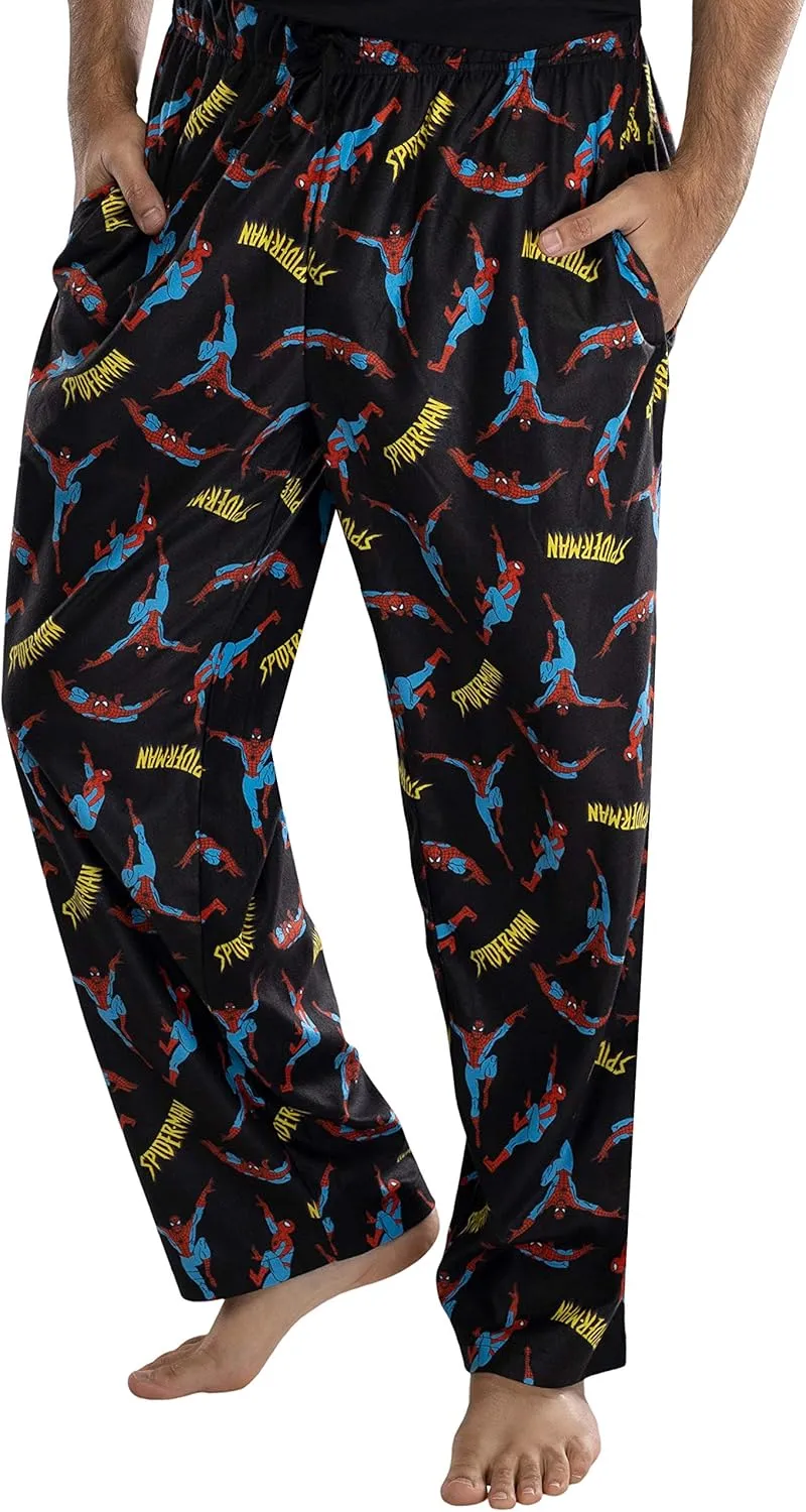 Marvel Comics Men's Spiderman Classic Comic Allover Print Loungewear Pajama Pants