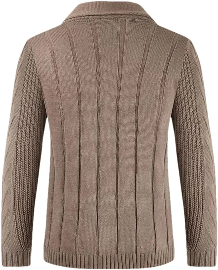 Men Cardigans Cotton Sweater Long Sleeve Mens V-Neck Sweaters Loose Solid Button Tops Knitting