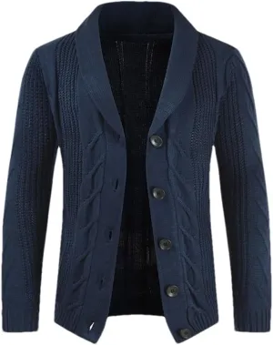 Men Cardigans Cotton Sweater Long Sleeve Mens V-Neck Sweaters Loose Solid Button Tops Knitting