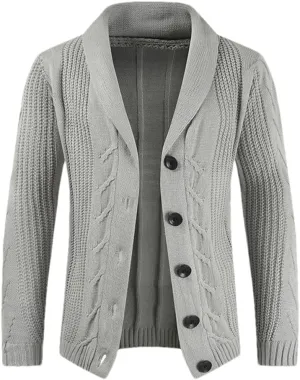 Men Cardigans Cotton Sweater Long Sleeve Mens V-Neck Sweaters Loose Solid Button Tops Knitting