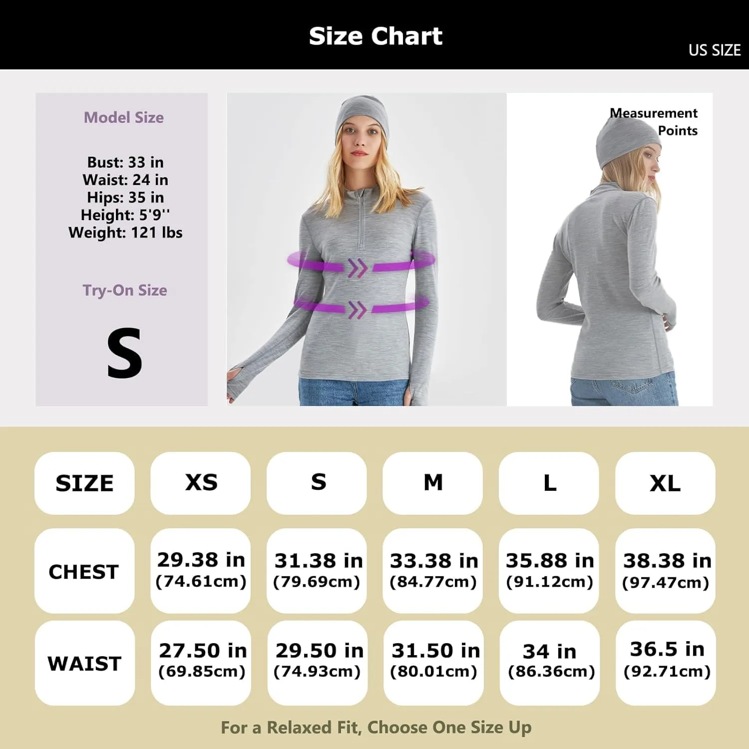 Merino Protect 100% Merino Wool Base Layer Women Heavyweight Long Sleeve Half Pullover Soft Travel Clothing Hiking Skiing