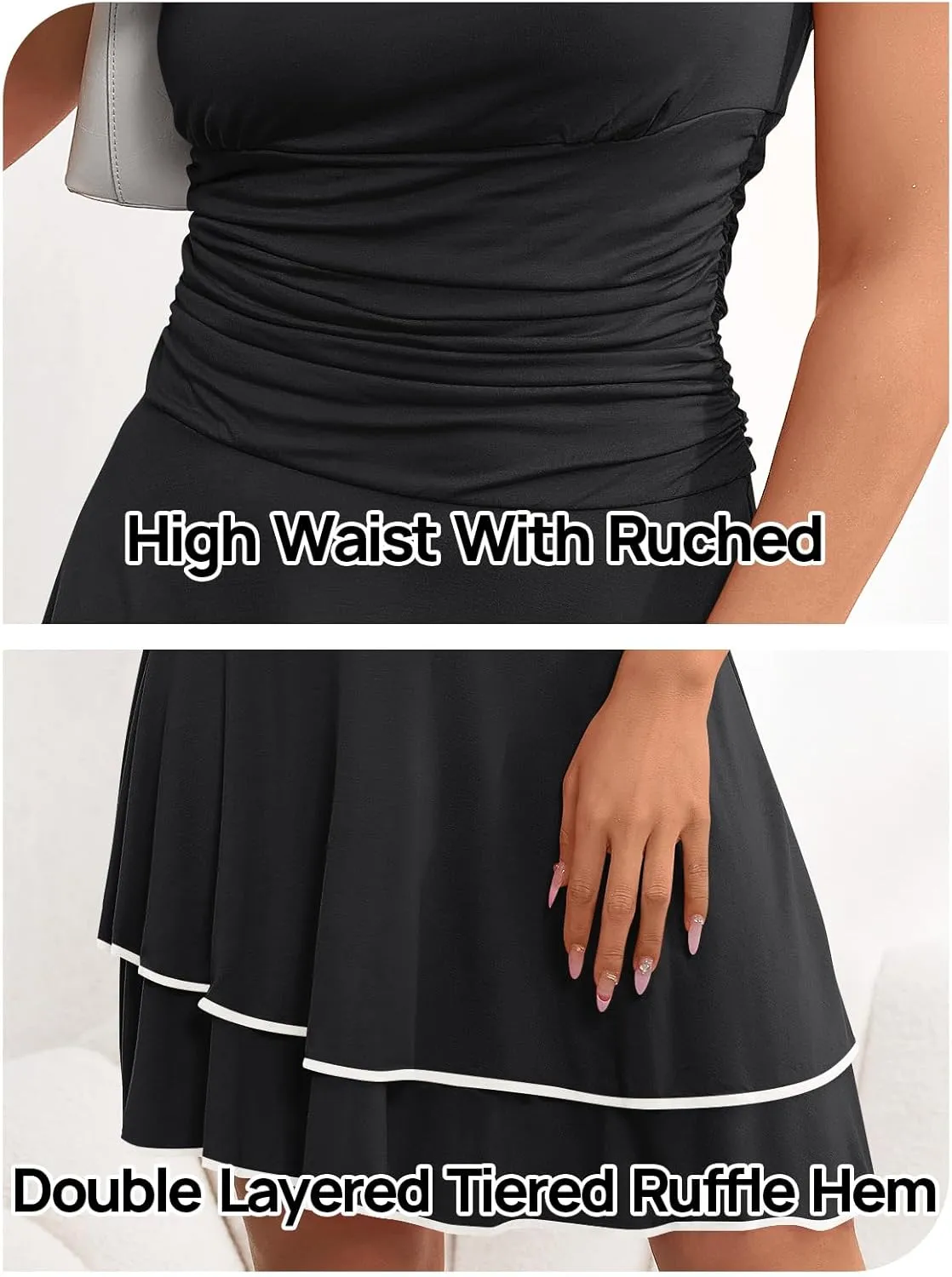 MEROKEETY Women's 2025 Summer Strapless Tube Dress Sexy Off Shoulder Ruffle Tiered Flowy Mini Dresses