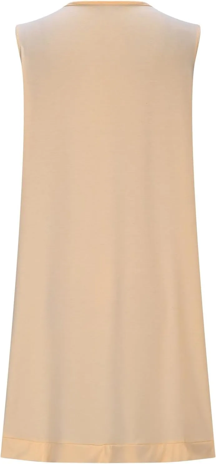 Mini Dresses for Women Summer Casual Sleeveless Tank Sundresses V-Neck Ladies Elegant Loose Sleepwear Beach Dress