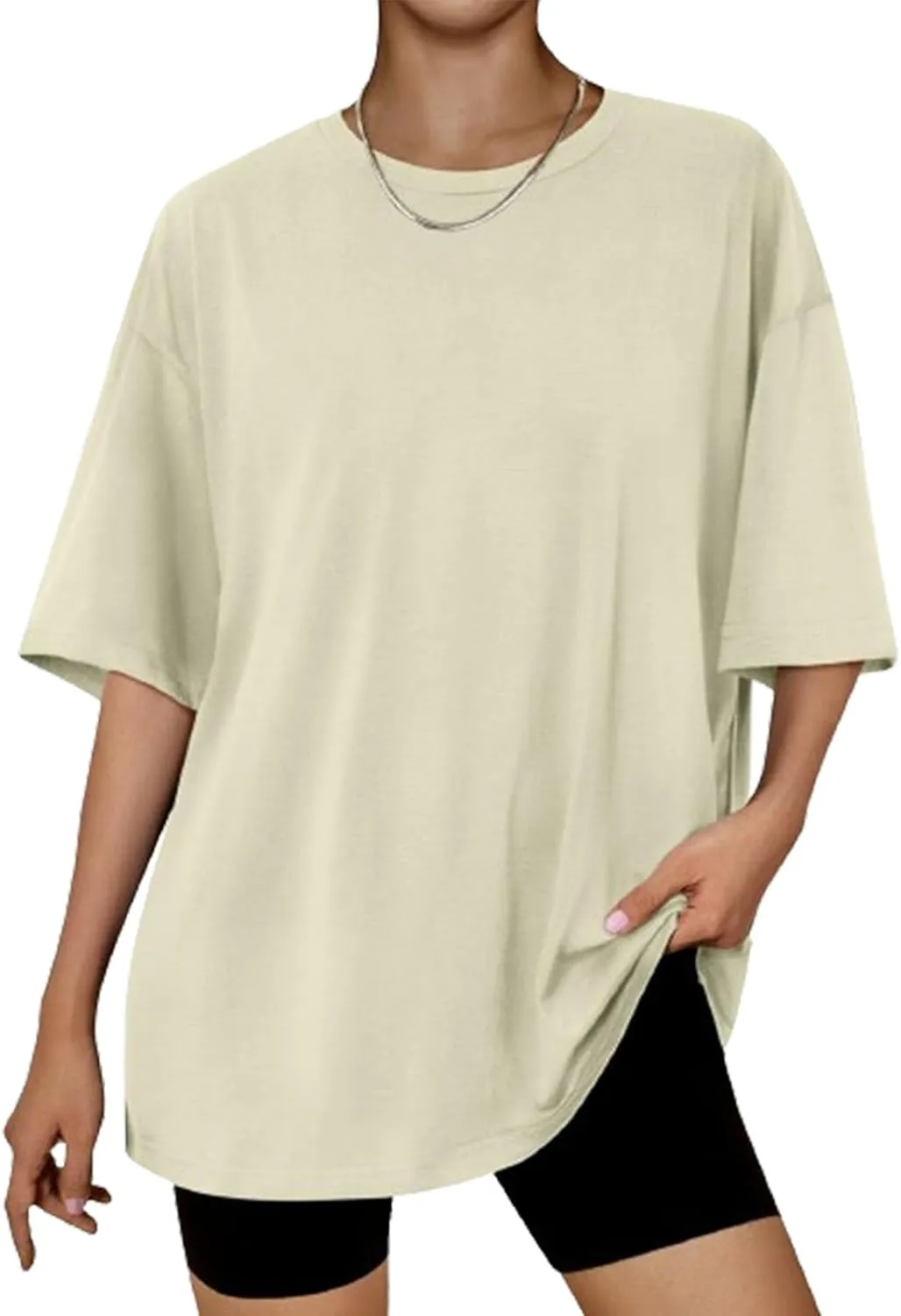 Oversized Tshirts for Women Crewneck Short Sleeve Shirts Casual Summer Tops Loose Fit Workout Tee 2025 Y2K Clothes