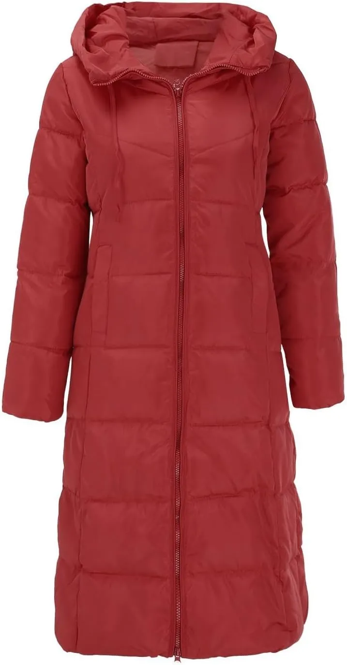Parka Padded Long Outerwear Hooded Puffer Jacket Lightweight Winter Coat Loose Fit Winter Oversized Outfits Hooded