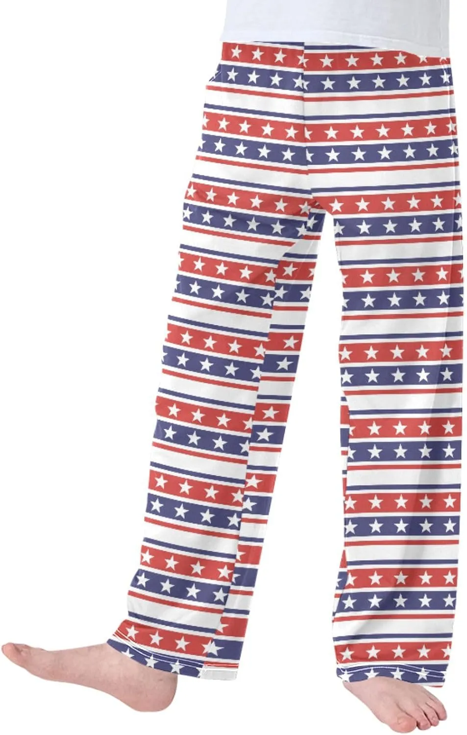 Pigsaly Boys' Pants 4th Of July Stars Stripes Long Bottoms Usa Flag Independence Day Jogger Pants Elastic Waist Trousers S