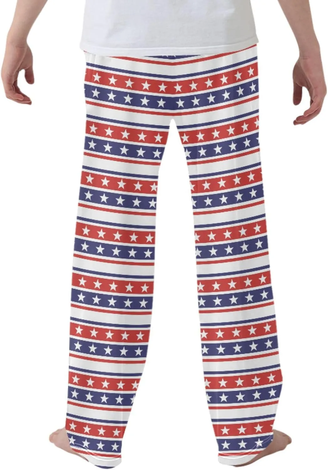 Pigsaly Boys' Pants 4th Of July Stars Stripes Long Bottoms Usa Flag Independence Day Jogger Pants Elastic Waist Trousers S