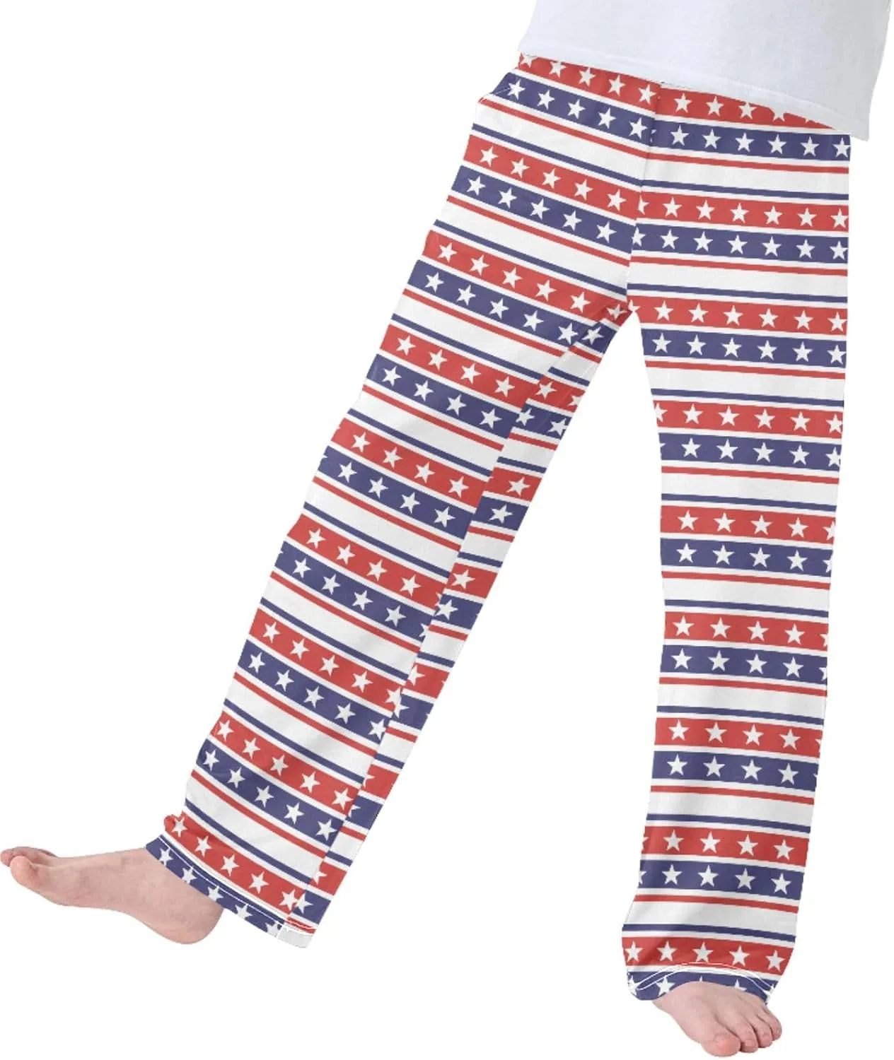 Pigsaly Boys' Pants 4th Of July Stars Stripes Long Bottoms Usa Flag Independence Day Jogger Pants Elastic Waist Trousers S
