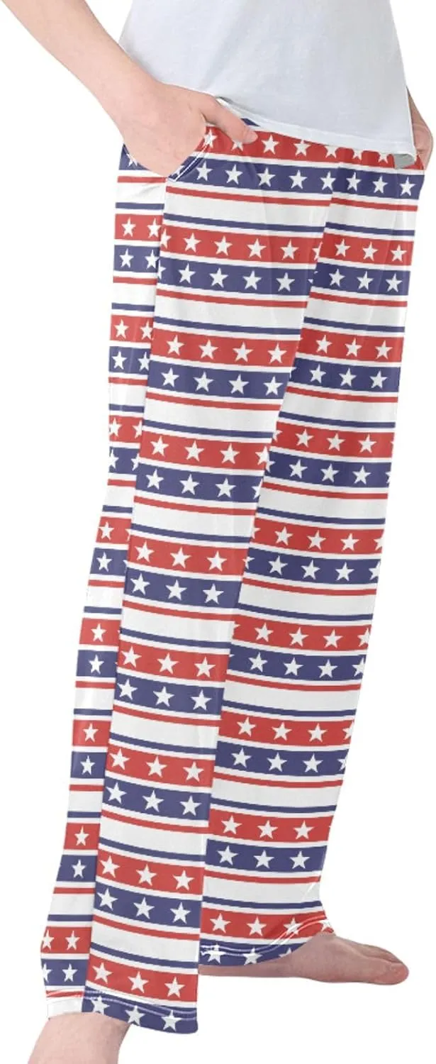 Pigsaly Boys' Pants 4th Of July Stars Stripes Long Bottoms Usa Flag Independence Day Jogger Pants Elastic Waist Trousers S