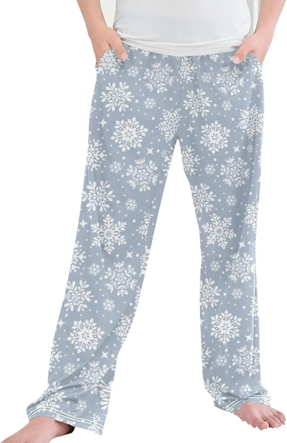 Pigsaly Boys' Pants Beautiful Snowflakes Circle Long Bottoms Flower Star Jogger Pants Elastic Waist Trousers With Pockets S