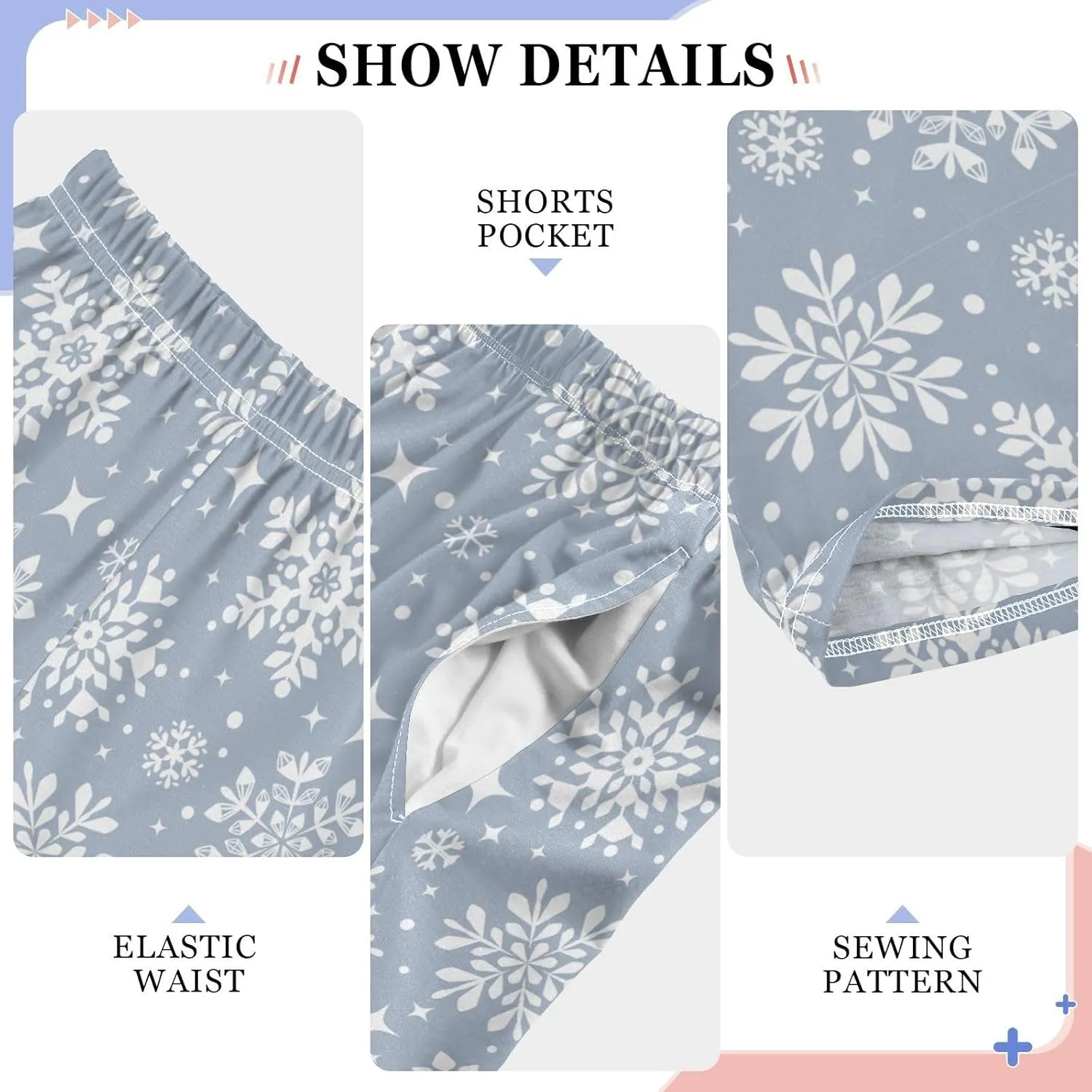 Pigsaly Boys' Pants Beautiful Snowflakes Circle Long Bottoms Flower Star Jogger Pants Elastic Waist Trousers With Pockets S
