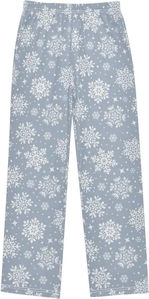 Pigsaly Boys' Pants Beautiful Snowflakes Circle Long Bottoms Flower Star Jogger Pants Elastic Waist Trousers With Pockets S