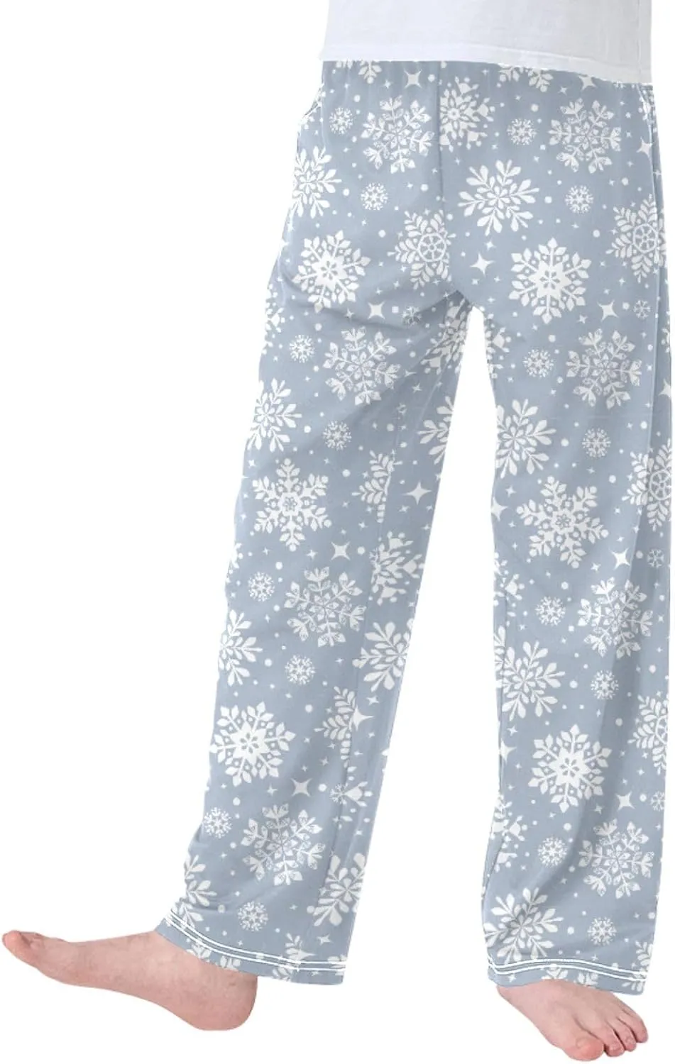 Pigsaly Boys' Pants Beautiful Snowflakes Circle Long Bottoms Flower Star Jogger Pants Elastic Waist Trousers With Pockets S