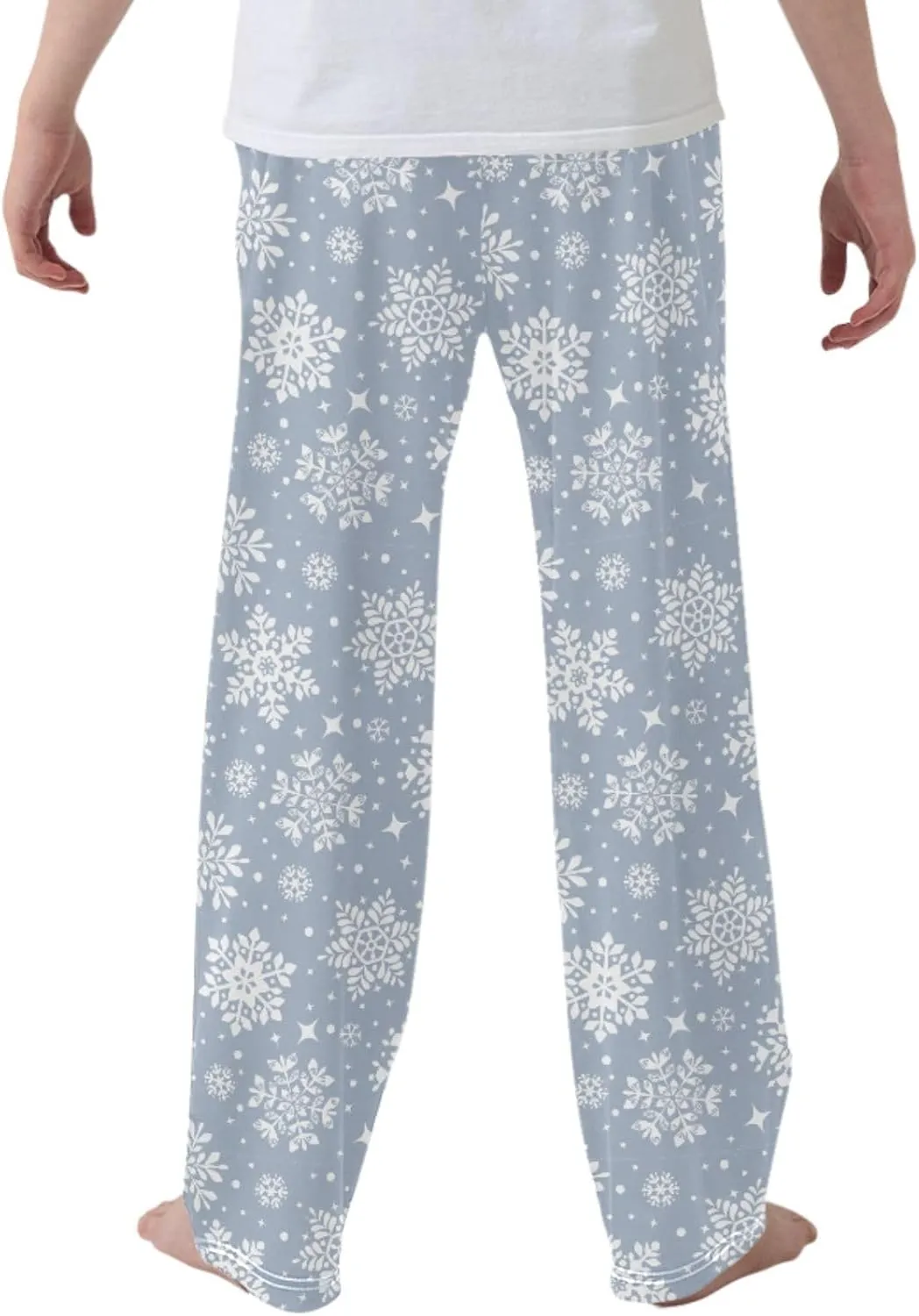 Pigsaly Boys' Pants Beautiful Snowflakes Circle Long Bottoms Flower Star Jogger Pants Elastic Waist Trousers With Pockets S