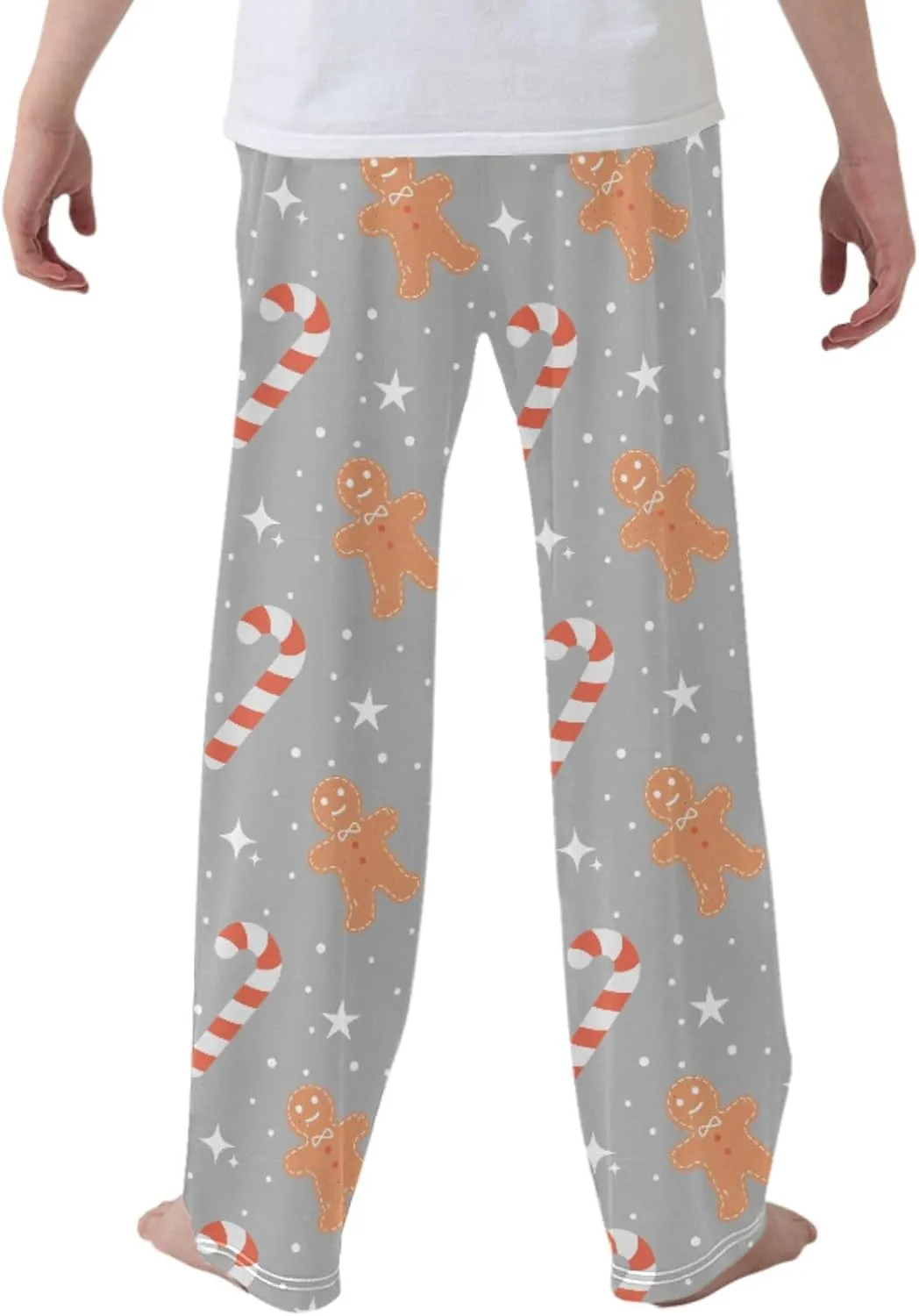 Pigsaly Boys' Pants Christmas Candy Cane Snowflakes Long Bottoms Stars Gingerbread Jogger Pants Elastic Waist Trousers S