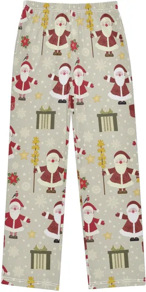 Pigsaly Boys' Pants Christmas Santa Claus Long Bottoms Winter Snowflake Star Jogger Pants Elastic Waist Trousers Pockets S