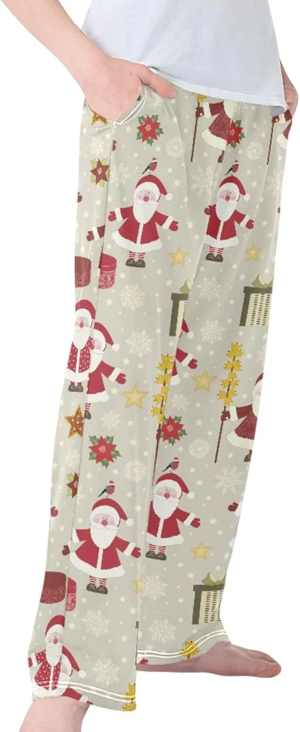 Pigsaly Boys' Pants Christmas Santa Claus Long Bottoms Winter Snowflake Star Jogger Pants Elastic Waist Trousers Pockets S