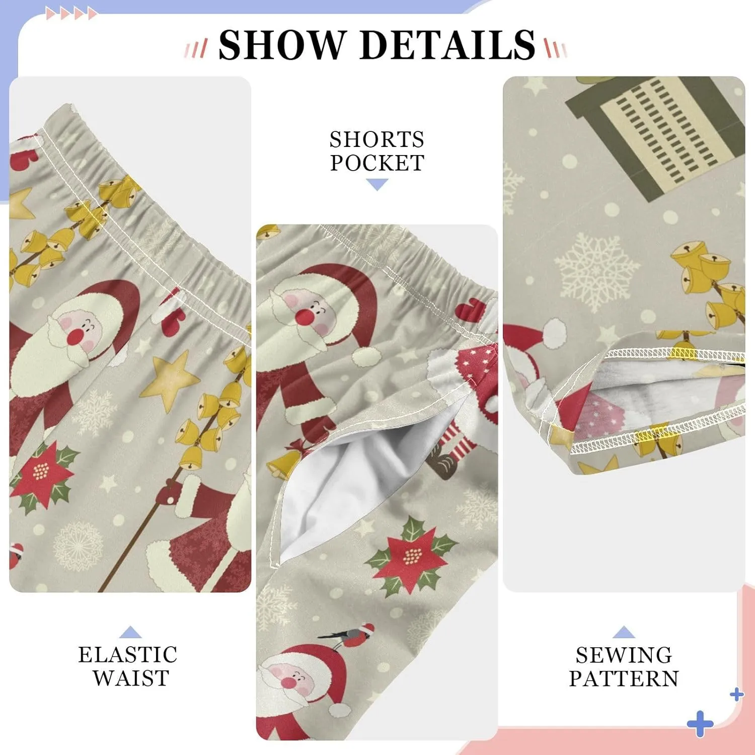 Pigsaly Boys' Pants Christmas Santa Claus Long Bottoms Winter Snowflake Star Jogger Pants Elastic Waist Trousers Pockets S