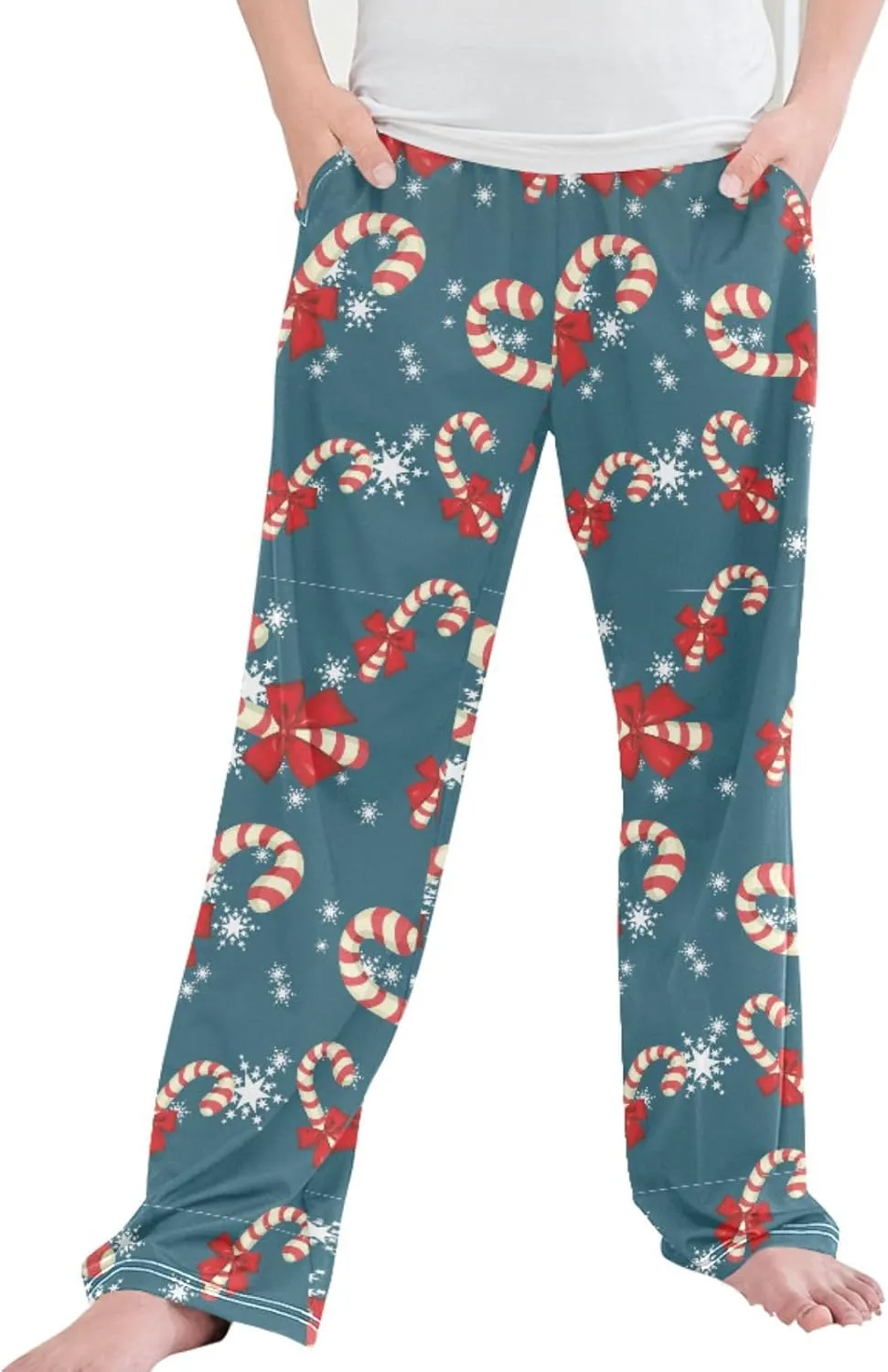 Pigsaly Boys' Pants Christmas Sweets Snowflake Long Bottoms Xmas Red Bow Star Jogger Pants Elastic Waist Trousers Pockets S