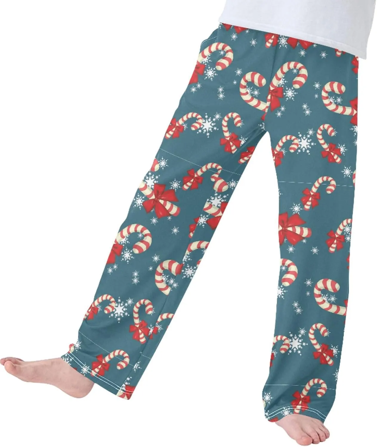 Pigsaly Boys' Pants Christmas Sweets Snowflake Long Bottoms Xmas Red Bow Star Jogger Pants Elastic Waist Trousers Pockets S