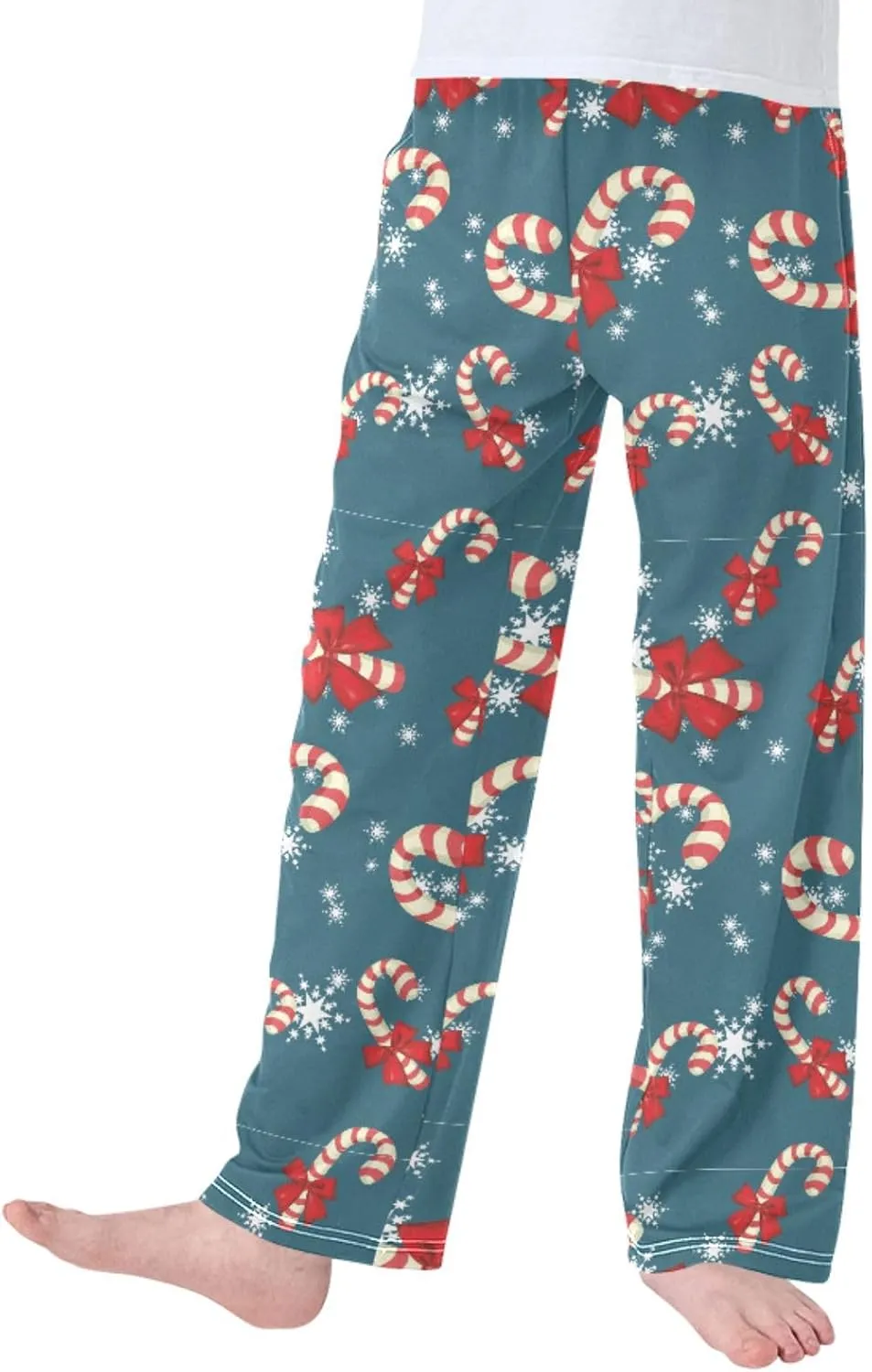 Pigsaly Boys' Pants Christmas Sweets Snowflake Long Bottoms Xmas Red Bow Star Jogger Pants Elastic Waist Trousers Pockets S