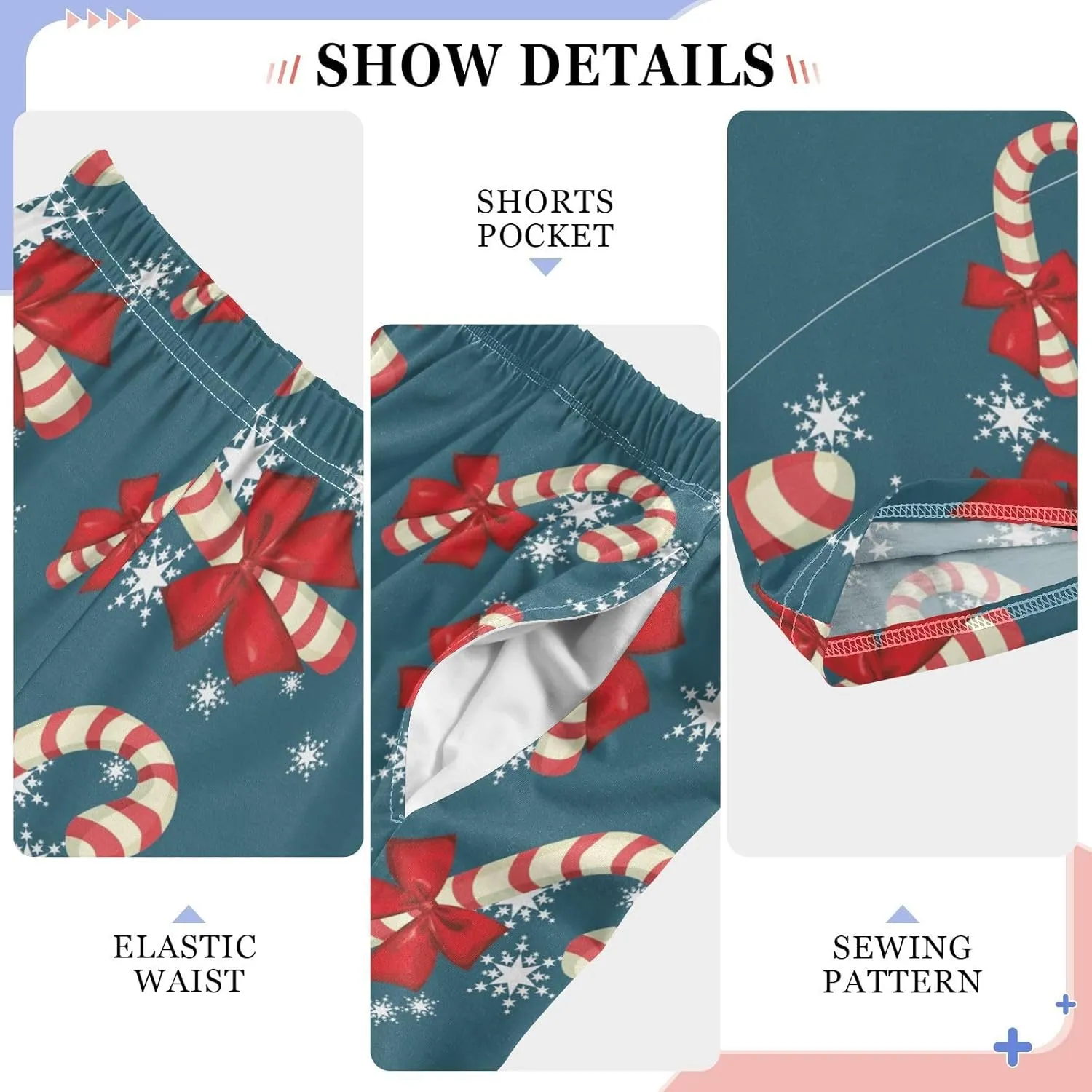 Pigsaly Boys' Pants Christmas Sweets Snowflake Long Bottoms Xmas Red Bow Star Jogger Pants Elastic Waist Trousers Pockets S