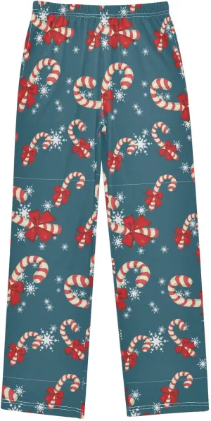Pigsaly Boys' Pants Christmas Sweets Snowflake Long Bottoms Xmas Red Bow Star Jogger Pants Elastic Waist Trousers Pockets S