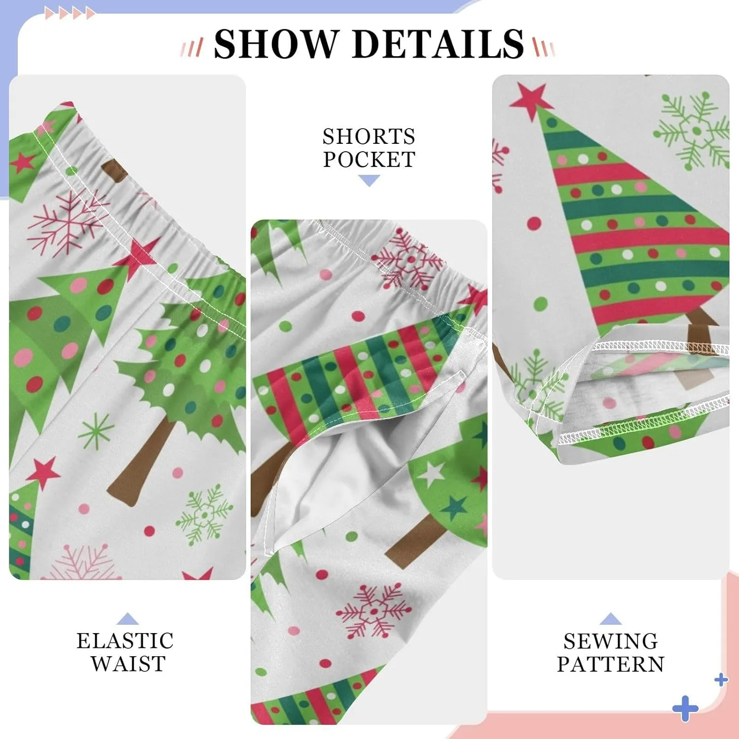 Pigsaly Boys' Pants Christmas Trees Snowflakes Long Bottoms Green Red Stars Jogger Pants Elastic Waist Trousers S