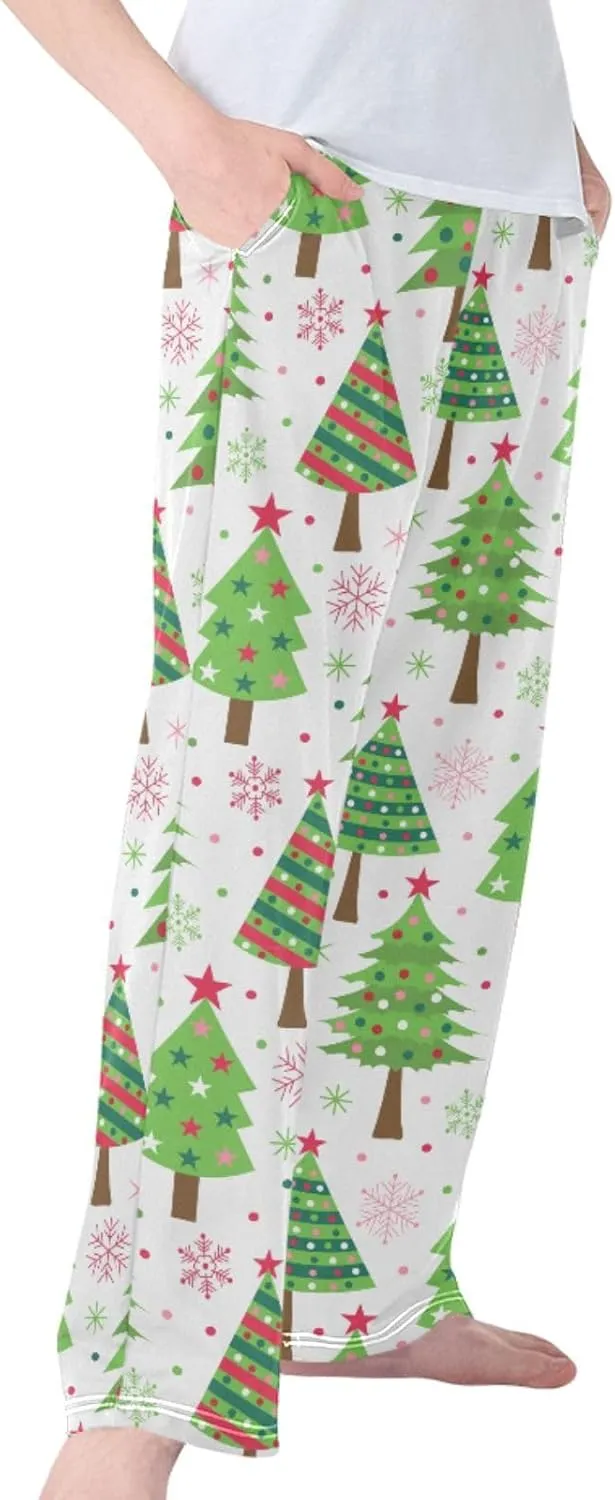 Pigsaly Boys' Pants Christmas Trees Snowflakes Long Bottoms Green Red Stars Jogger Pants Elastic Waist Trousers S