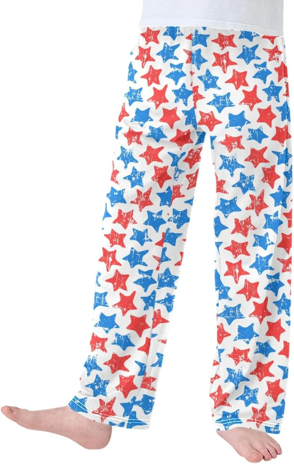 Pigsaly Boys' Pants Colorful Grunge Stars Strip Long Bottoms Usa Flag Independence Day Jogger Pants Elastic Waist Trousers S