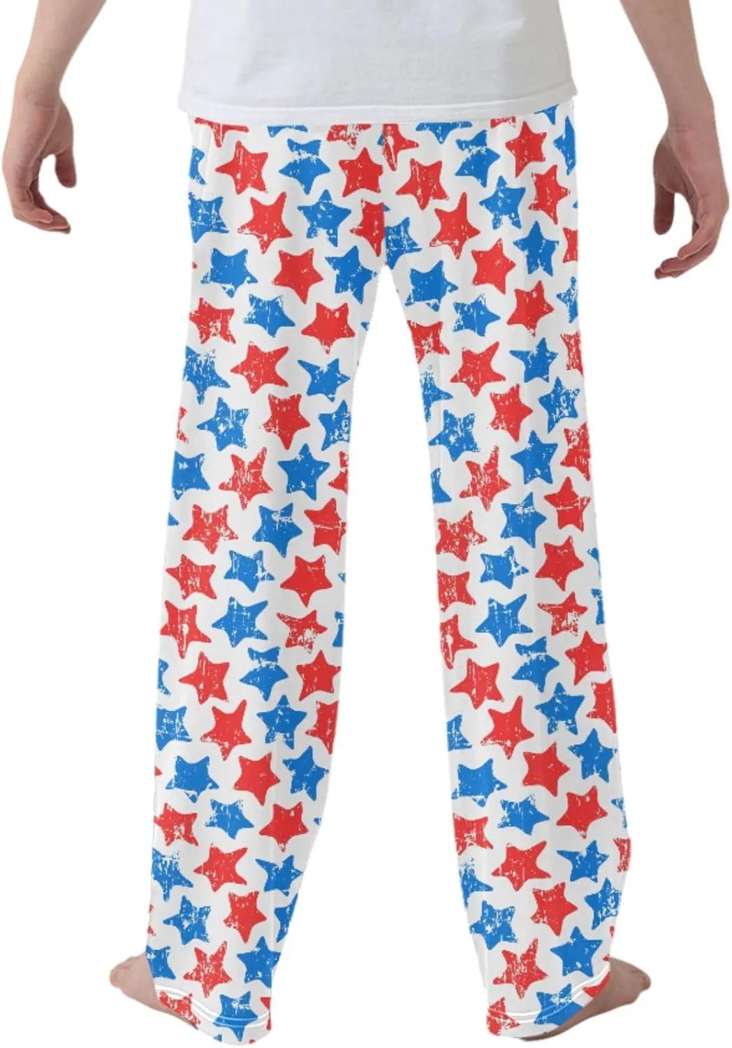 Pigsaly Boys' Pants Colorful Grunge Stars Strip Long Bottoms Usa Flag Independence Day Jogger Pants Elastic Waist Trousers S