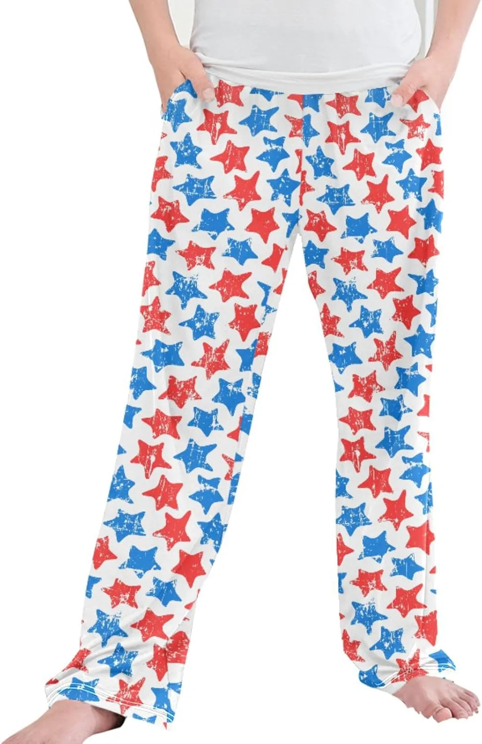 Pigsaly Boys' Pants Colorful Grunge Stars Strip Long Bottoms Usa Flag Independence Day Jogger Pants Elastic Waist Trousers S