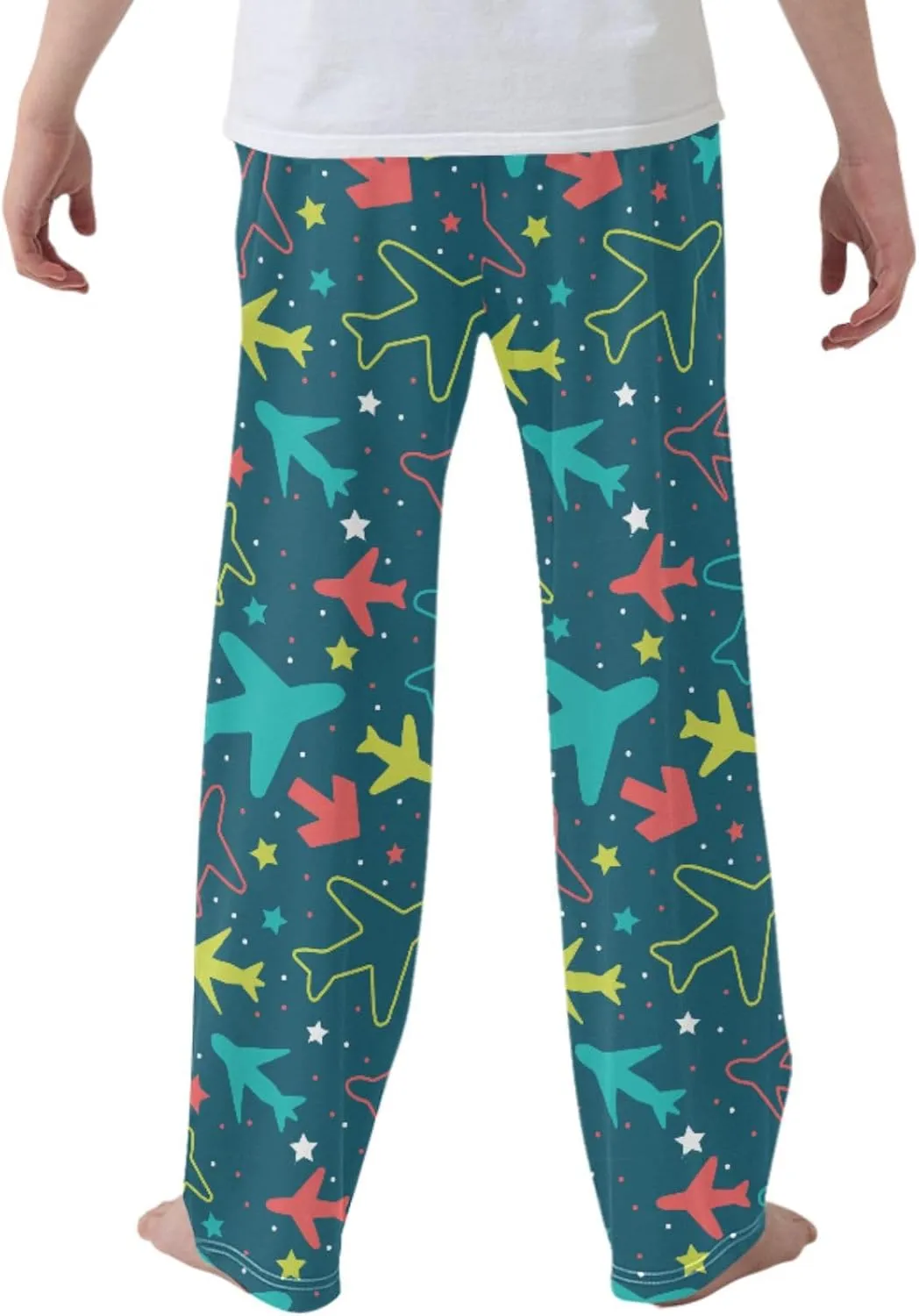 Pigsaly Boys' Pants Colorful Planes Arrows Stars Long Bottoms Cute Helicopter Jogger Pants Elastic Waist Trousers Pockets S