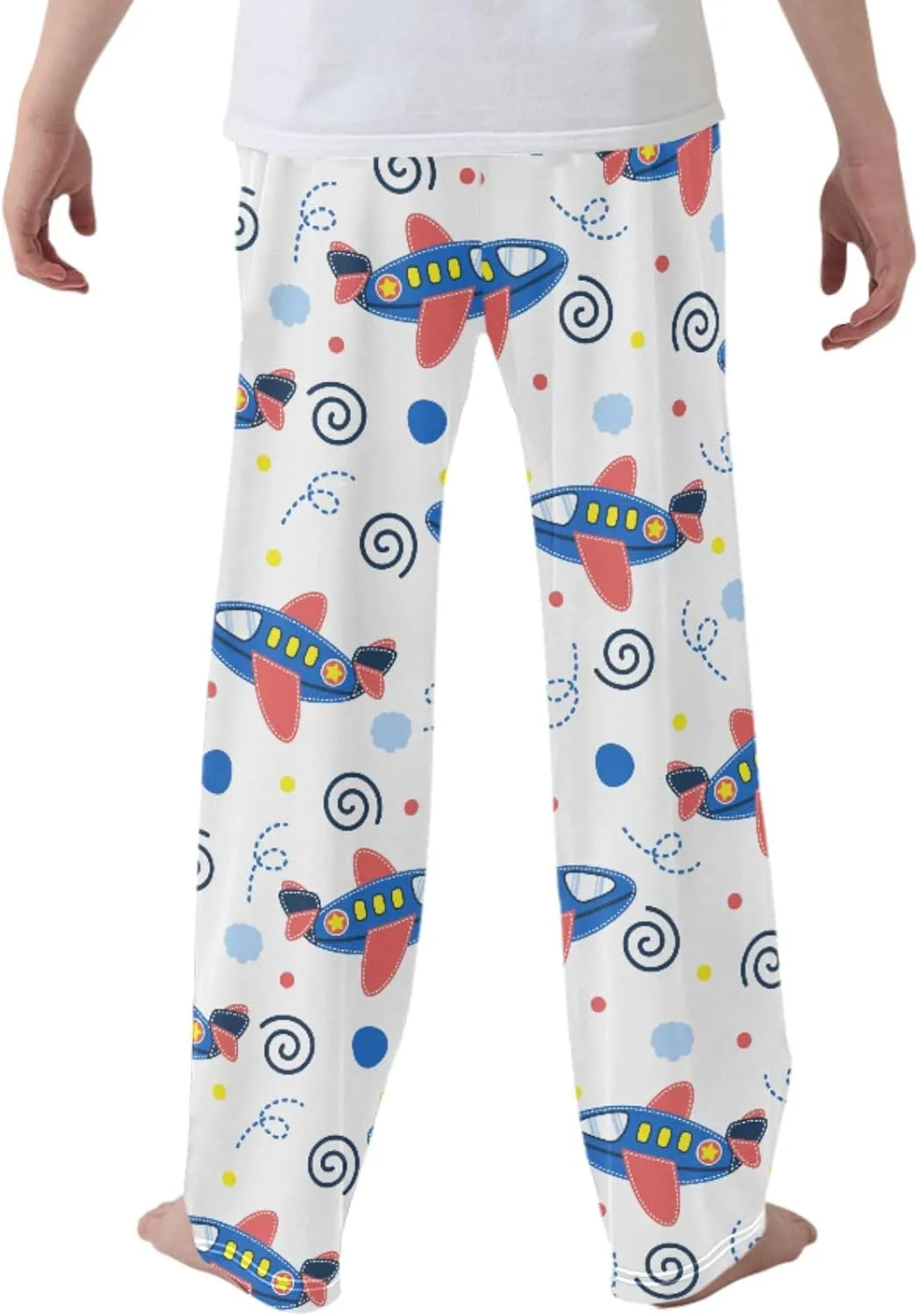 Pigsaly Boys' Pants Cute Airplane Long Bottoms Stars Sky Jogger Pants Elastic Waist Trousers with Pockets S