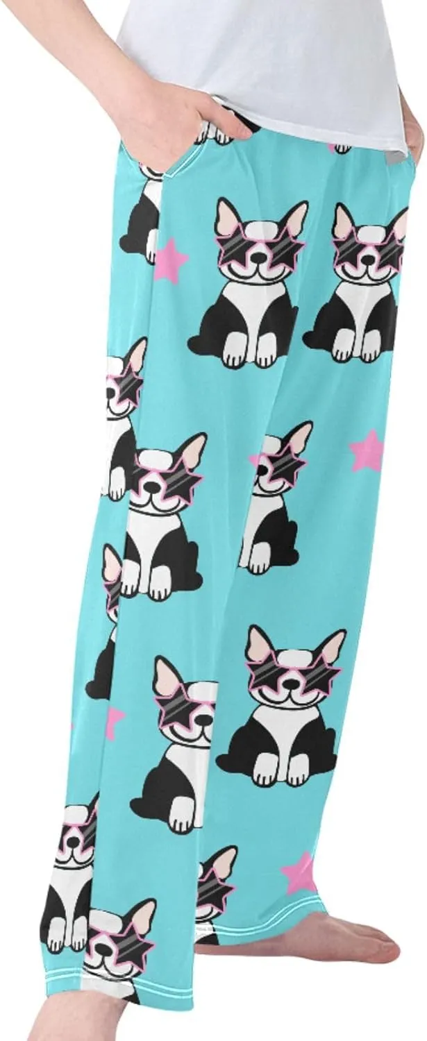 Pigsaly Boys' Pants Cute Glasses Puppies Dog Long Bottoms Cartoon Stars Jogger Pants Elastic Waist Trousers With S