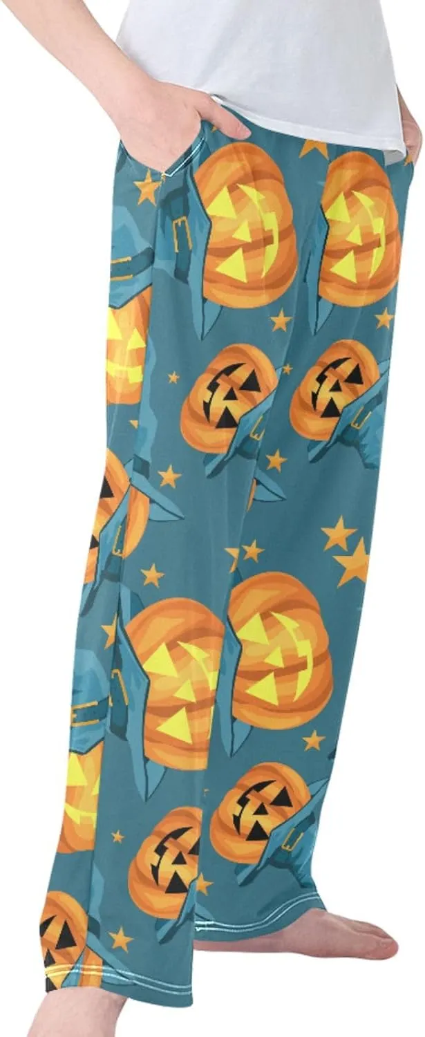 Pigsaly Boys' Pants Cute Halloween Pumpkin Long Bottoms Turquoise Witch Hats Stars Jogger Pants Elastic Waist Trousers S