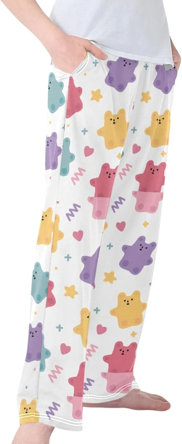 Pigsaly Boys' Pants Cute Heart Gummy Bears Long Bottoms Wave Star Dot Jogger Pants Elastic Waist Trousers with Pockets S