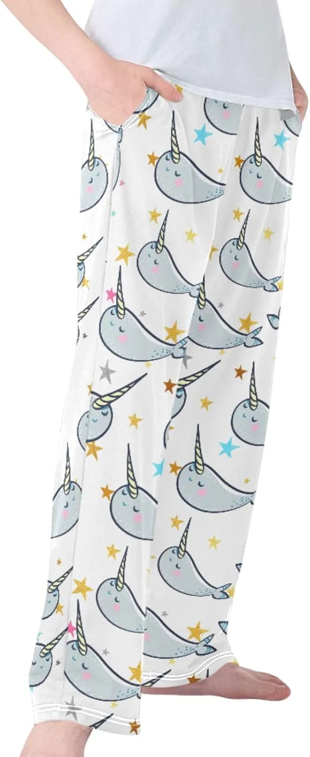 Pigsaly Boys' Pants Cute Manatee Unicorn Long Bottoms Gold Confetti Stars Jogger Pants Elastic Waist Trousers With S
