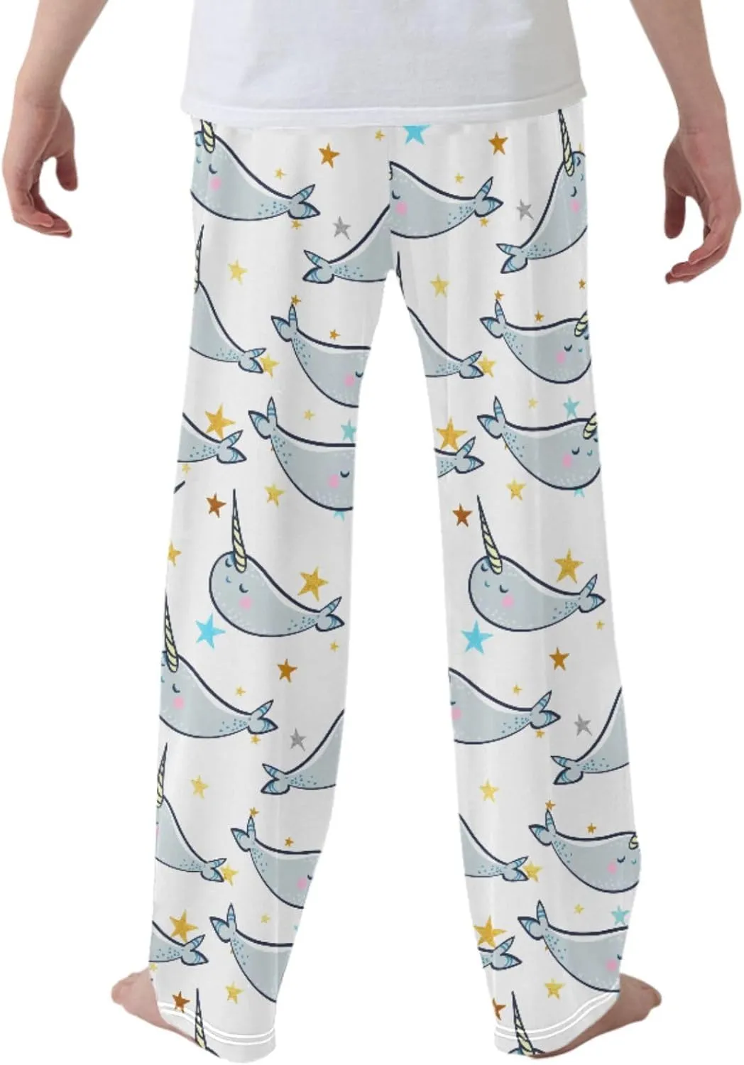 Pigsaly Boys' Pants Cute Manatee Unicorn Long Bottoms Gold Confetti Stars Jogger Pants Elastic Waist Trousers With S