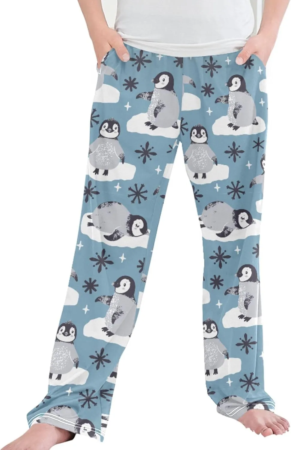 Pigsaly Boys' Pants Cute Penguins Snowflakes Long Bottoms Christmas Stars Jogger Pants Elastic Waist Trousers with Pockets S