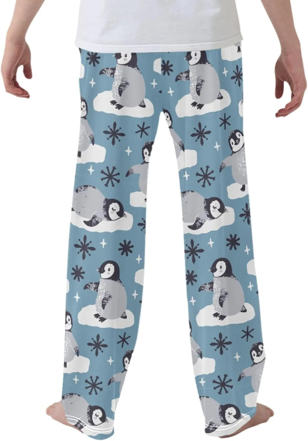 Pigsaly Boys' Pants Cute Penguins Snowflakes Long Bottoms Christmas Stars Jogger Pants Elastic Waist Trousers with Pockets S